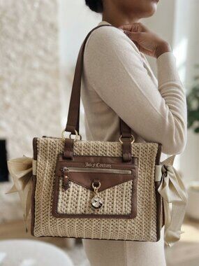 Juicy Couture Vintage Y2K Daydreamer Metallic Woven Tote Bag
